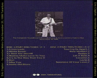 POST] Eric Clapton - [1986] November (Metro Club, Boston) SBD@256kbps